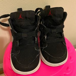 Authentic Black and silver infant Boy JORDAN shoes